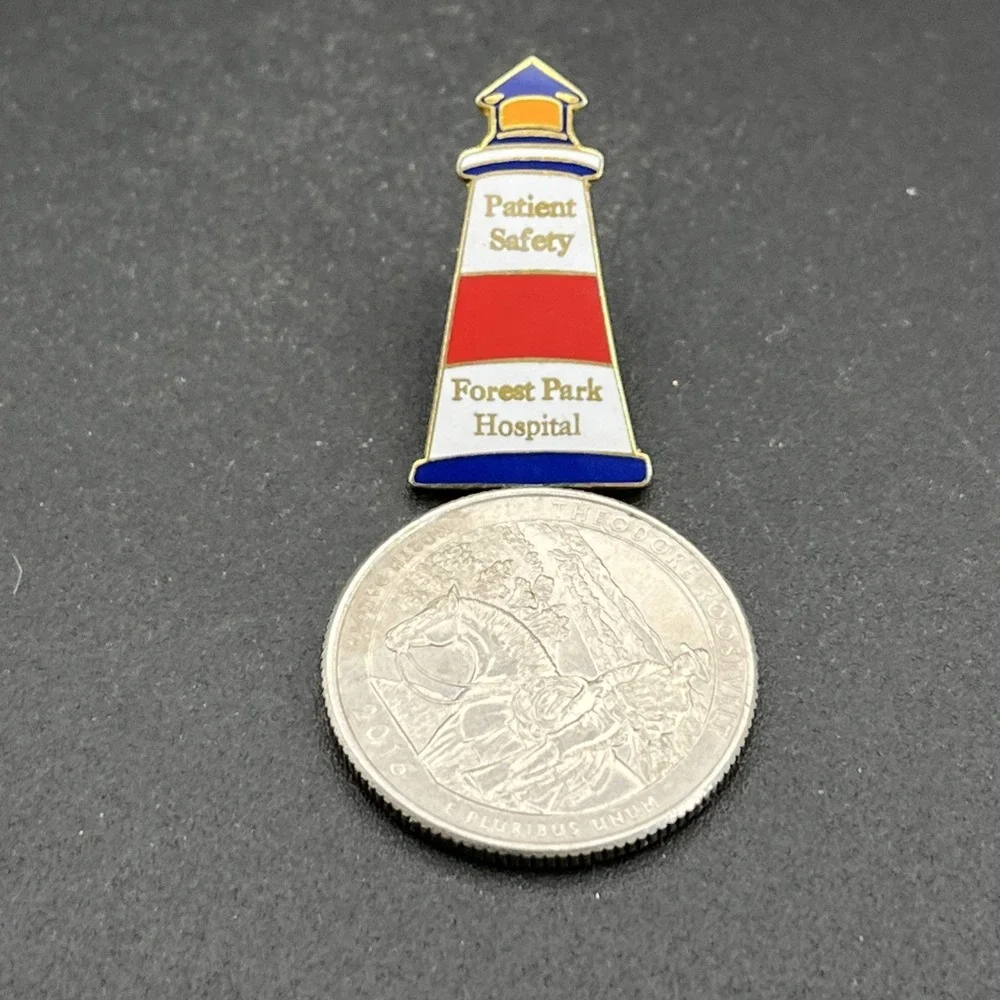 Forest Park Hospital Patient‎ Safety Lighthouse Lapel Hat Pin
